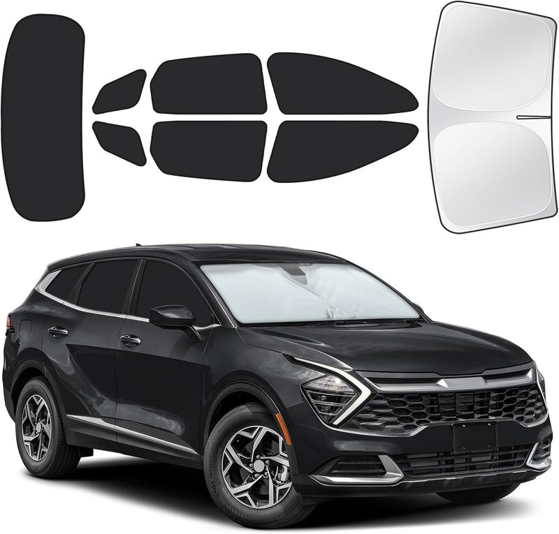 JASVIC for Kia Sportage 2022–2025 Car Window Shades, 8pcs Privacy Sun Shade Set for Front Windshield Side and Rear Windows, Full Window Covers Keeps Vehicle Cool for Camping Napping - Image 1